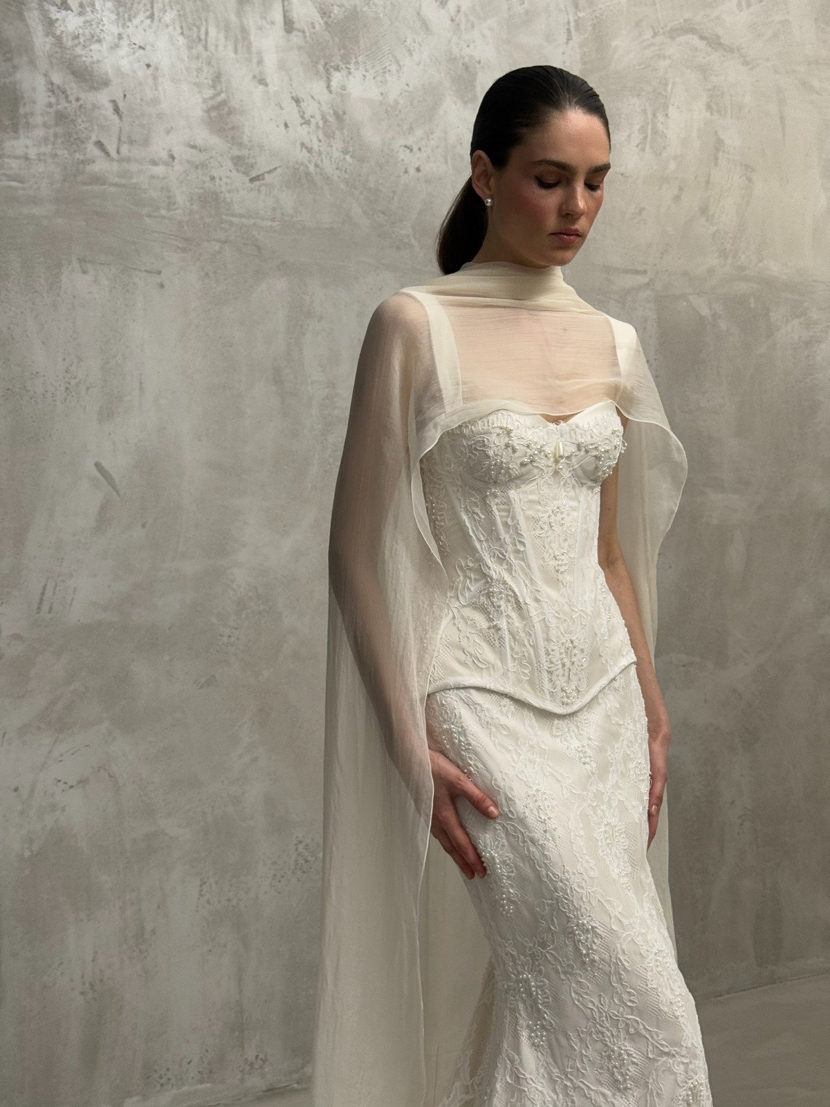 two piece lace wedding dress Tiffany by rara avis, dell'amore bridal, nz 2