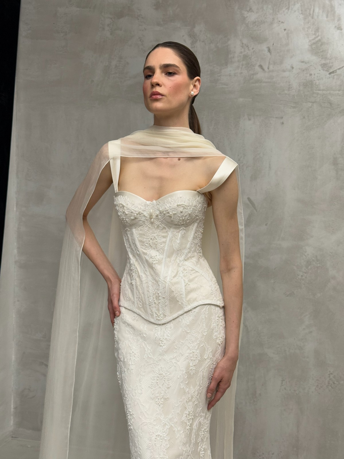 two piece lace wedding dress Tiffany by rara avis, dell'amore bridal, nz 3