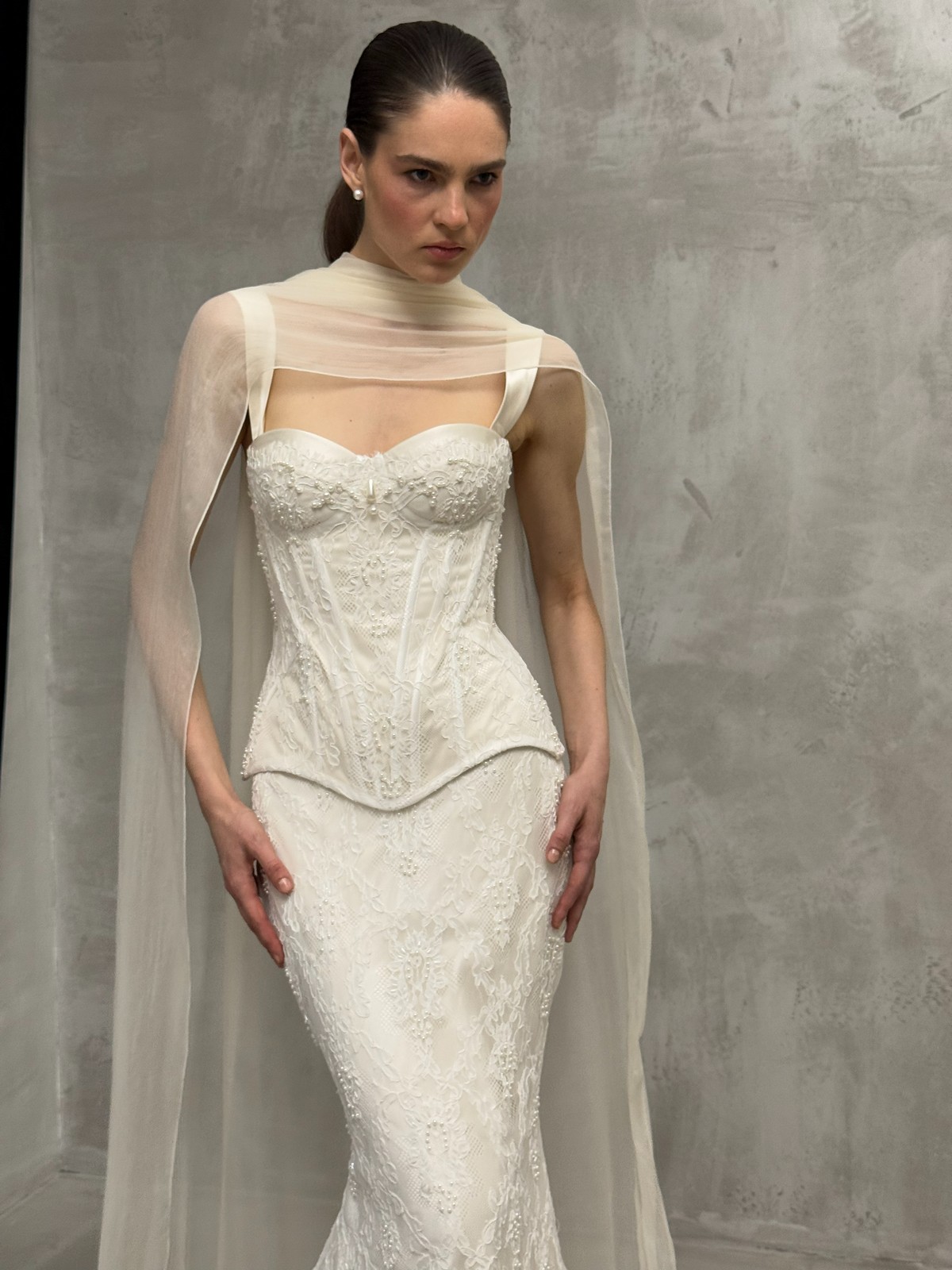 two piece lace wedding dress Tiffany by rara avis, dell'amore bridal, nz 5
